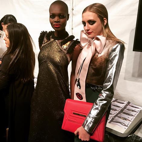 Claudette Clutch in Grenadine featured in the Fabulous Greta Constantine Show!