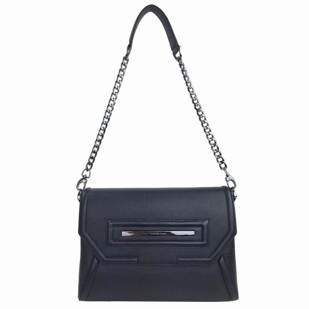 Claudette Portfolio Clutch in Black Onyx & Gunmetal